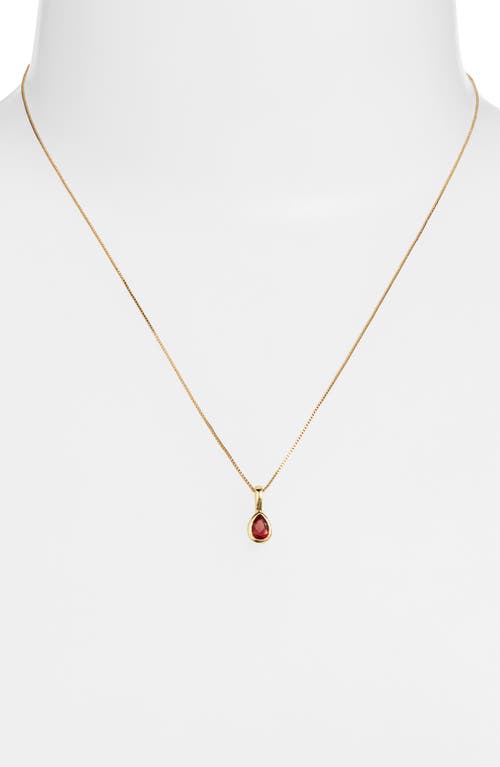 Set & Stones Teardrop Birthstone Pendant Necklace In Gold/january