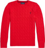 Polo Ralph Lauren Kids' Cabled Cotton Crewneck Sweater