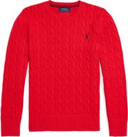Polo Ralph Lauren Kids' Cabled Cotton Crewneck Sweater