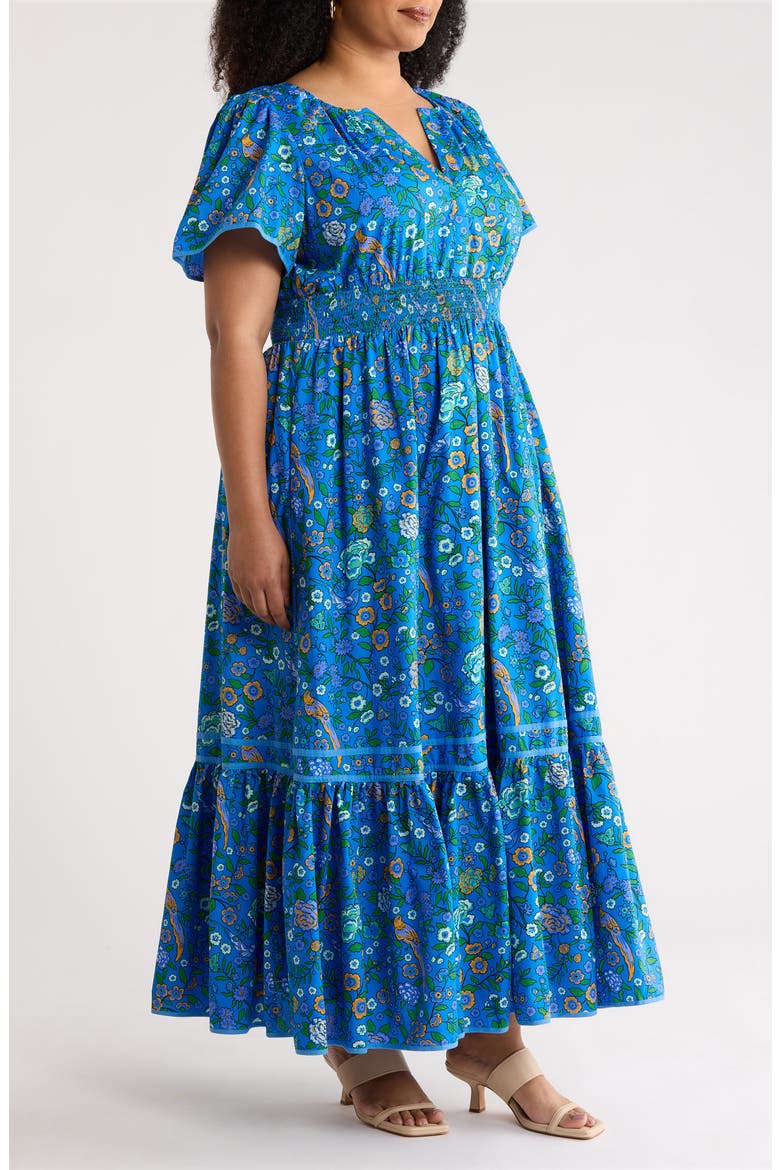 Sendra Floral Cotton Maxi Dress, Alternate, color, BLUE-GREENS