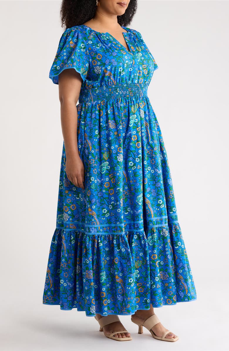 SUGARLIPS Sendra Floral Cotton Maxi Dress, Alternate, color, Blue-Greens