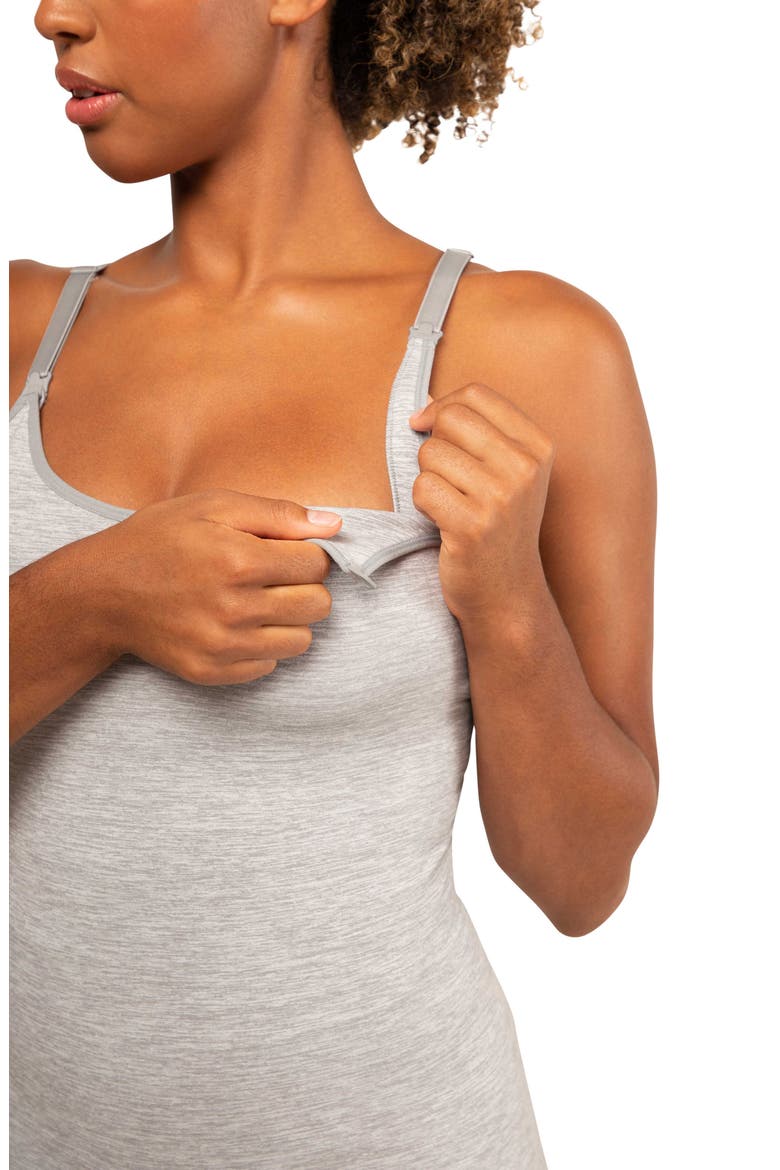 Seamless Maternity/Nursing Yoga Tank, Alternate, color, GRAPHITE MELANGE