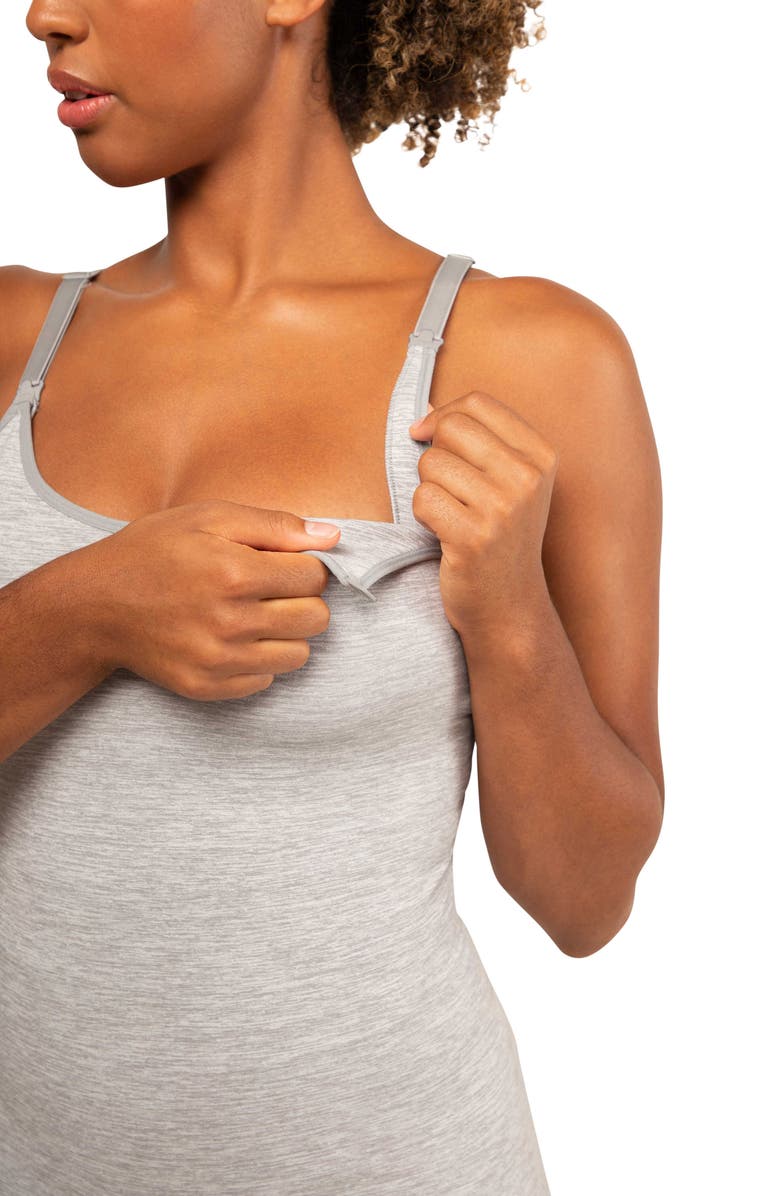 Modern Eternity Seamless Maternity/Nursing Yoga Tank, Alternate, color, Graphite Melange