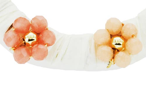 Panacea Multiflower Circle Drop Earrings In Coral