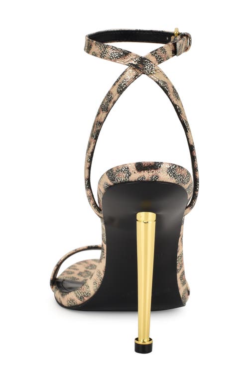 Nine West Reina Ankle Strap Sandal In Gold/print