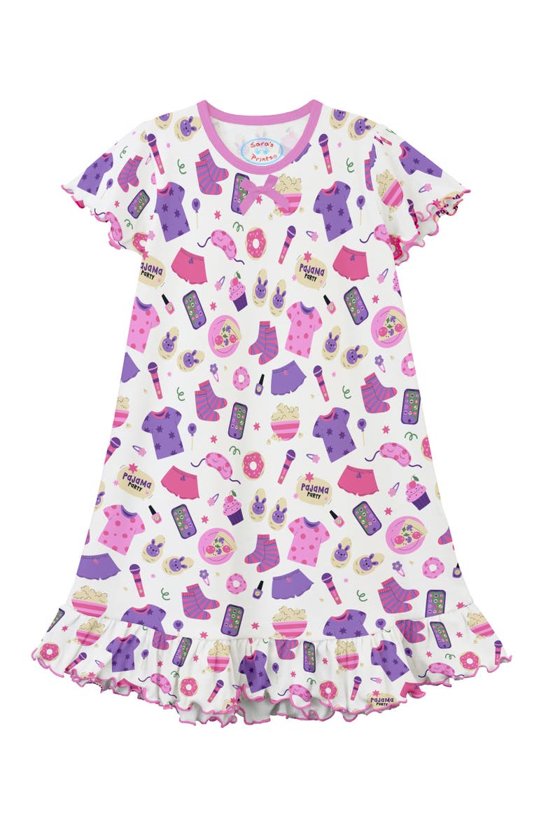 Short Sleeve Ruffle Nightgown, Main, color, Sleepover
