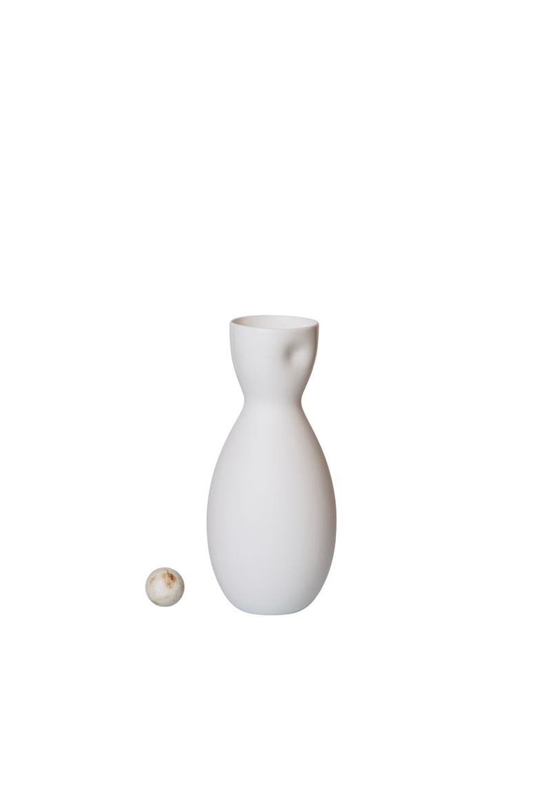 Unique Series Thumb Print Porcelain Vase, Main, color, Bisque