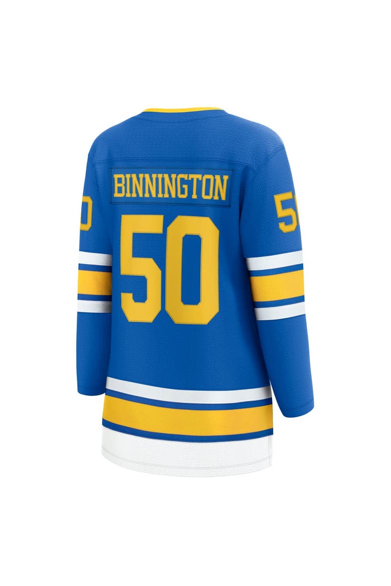 Women's Fanatics Jordan Binnington Blue St. Louis Blues Home Breakaway Player Jersey, Alternate, color, Blue