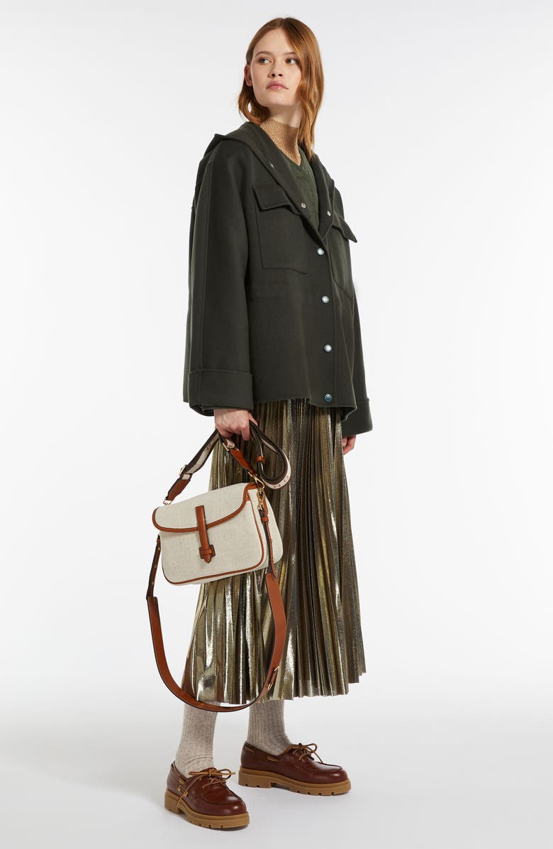 Weekend Max Mara Rango Hooded Wool Blend Coat, Alternate, color, 