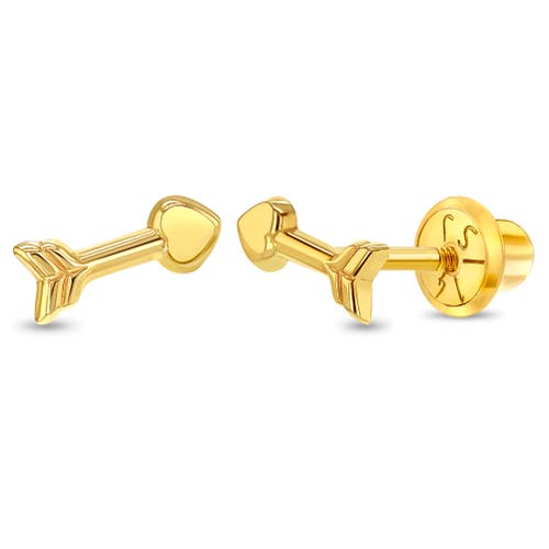 In Season Jewelry 14k Love Heart Arrow Earrings in Gold at Nordstrom