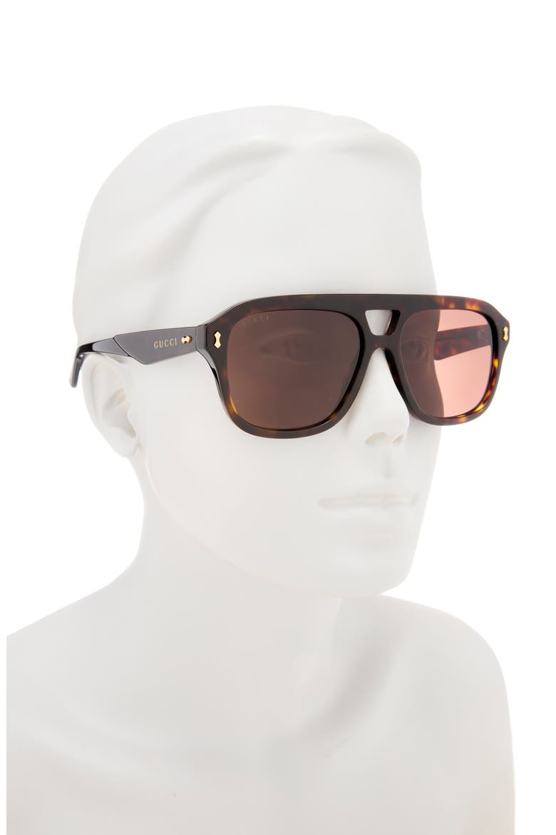 57mm Aviator Sunglasses, Alternate, color, HAVANA HAVANA BROWN