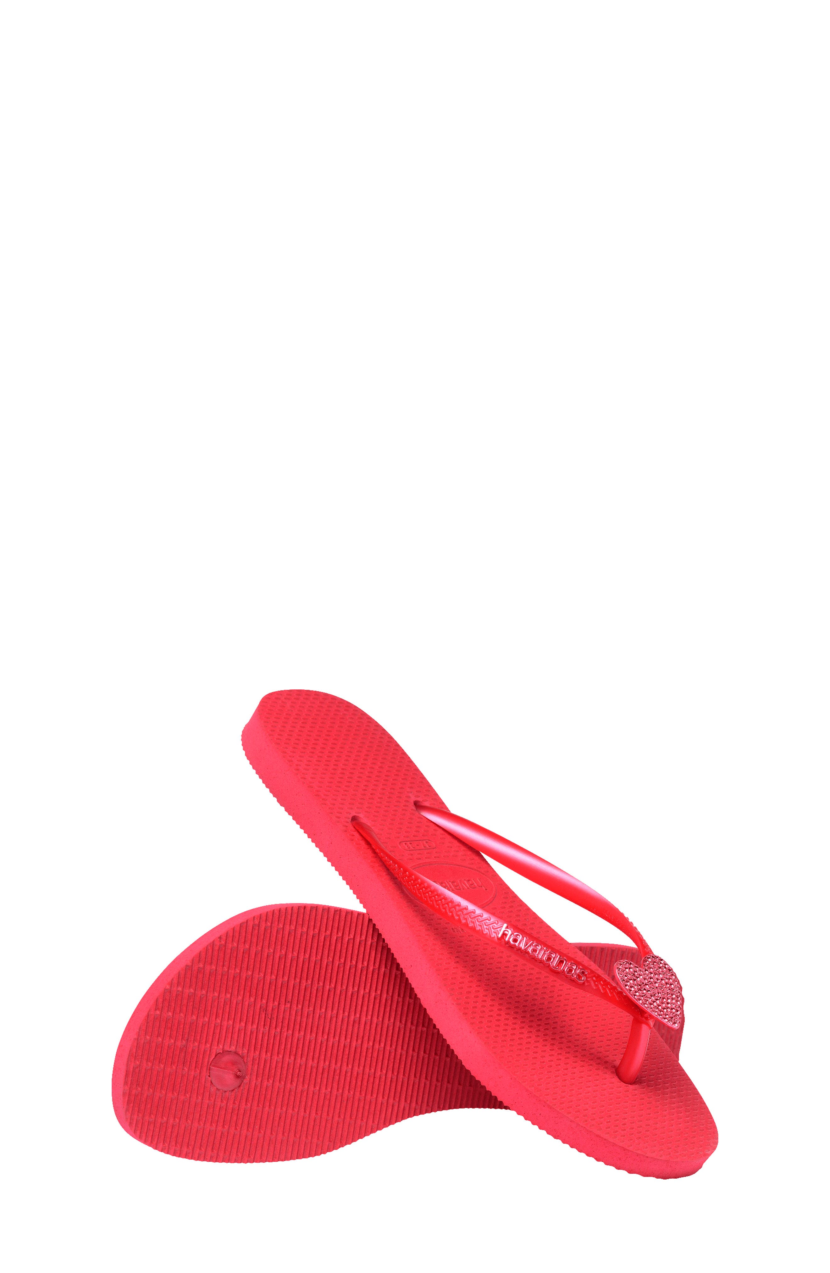 Havaianas Kids' Slim Crystal Charm Flip Flop, Alternate, color, Pink Fever