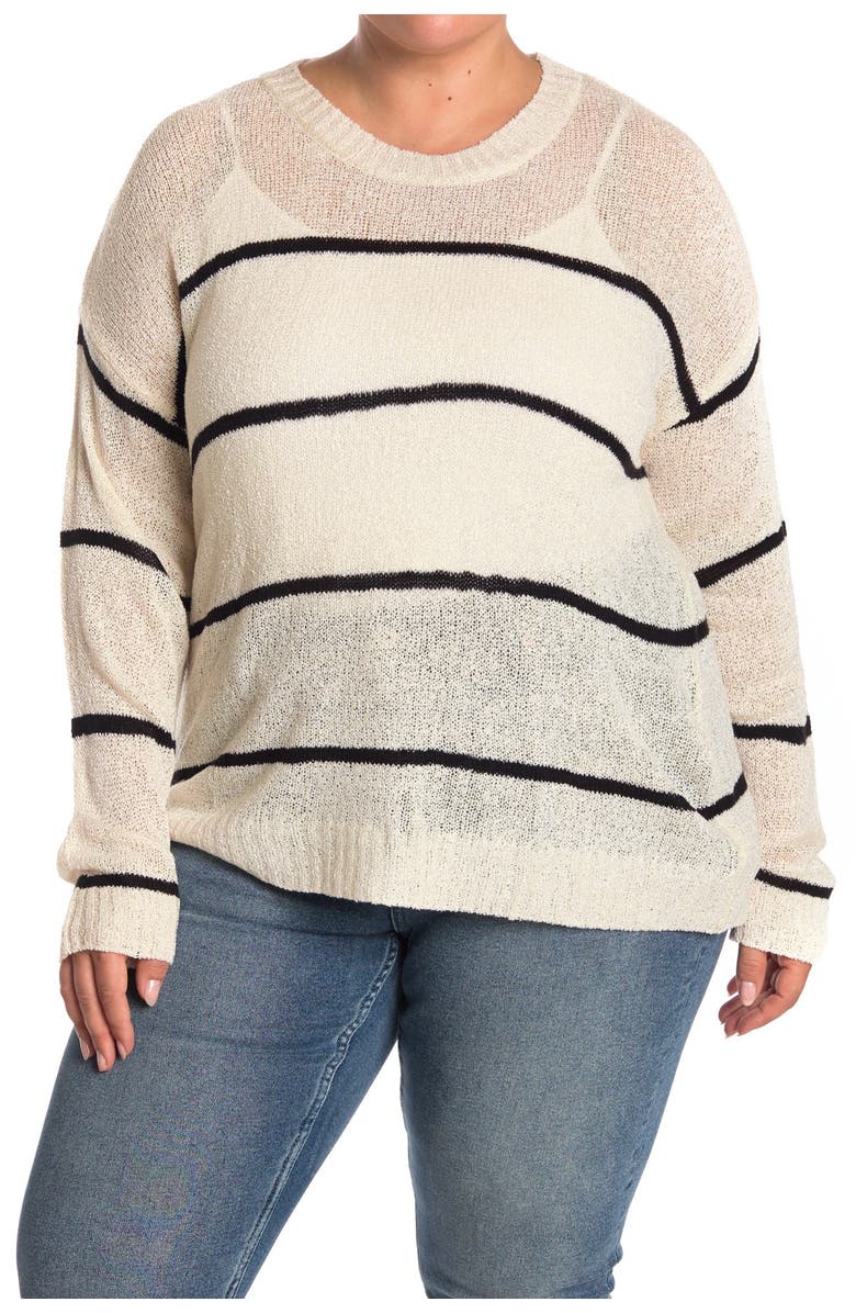 Bobeau Long Sleeve Striped Sweater, Main, color,