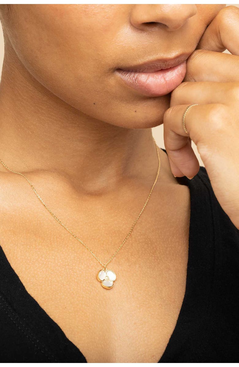 Oradina 14K Yellow Gold Petals of Pearl Necklace, Alternate, color, Yellow Gold