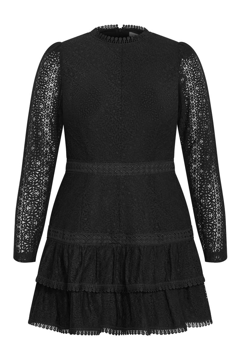 Gabriella Lace Minidress, Alternate, color, BLACK/ BLACK