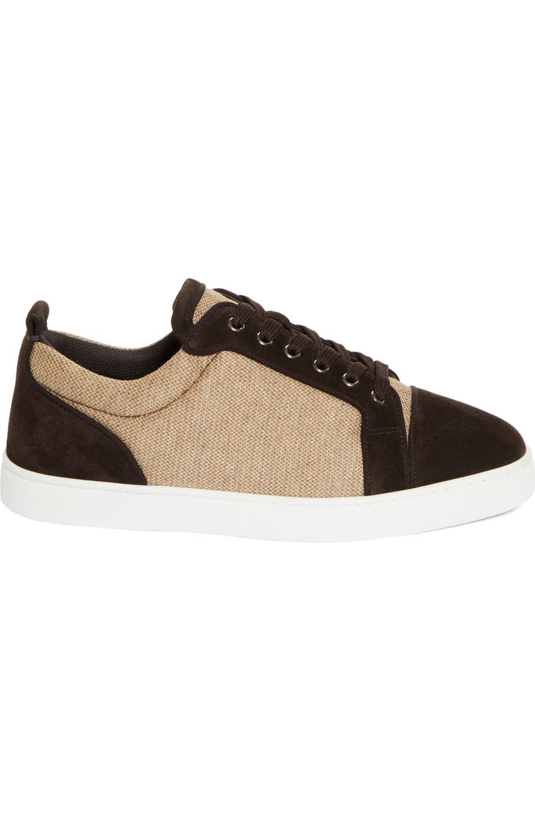 Christian Louboutin Louis Junior Orlato Mixed Media Sneaker, Alternate, color, Cafe/ Brown