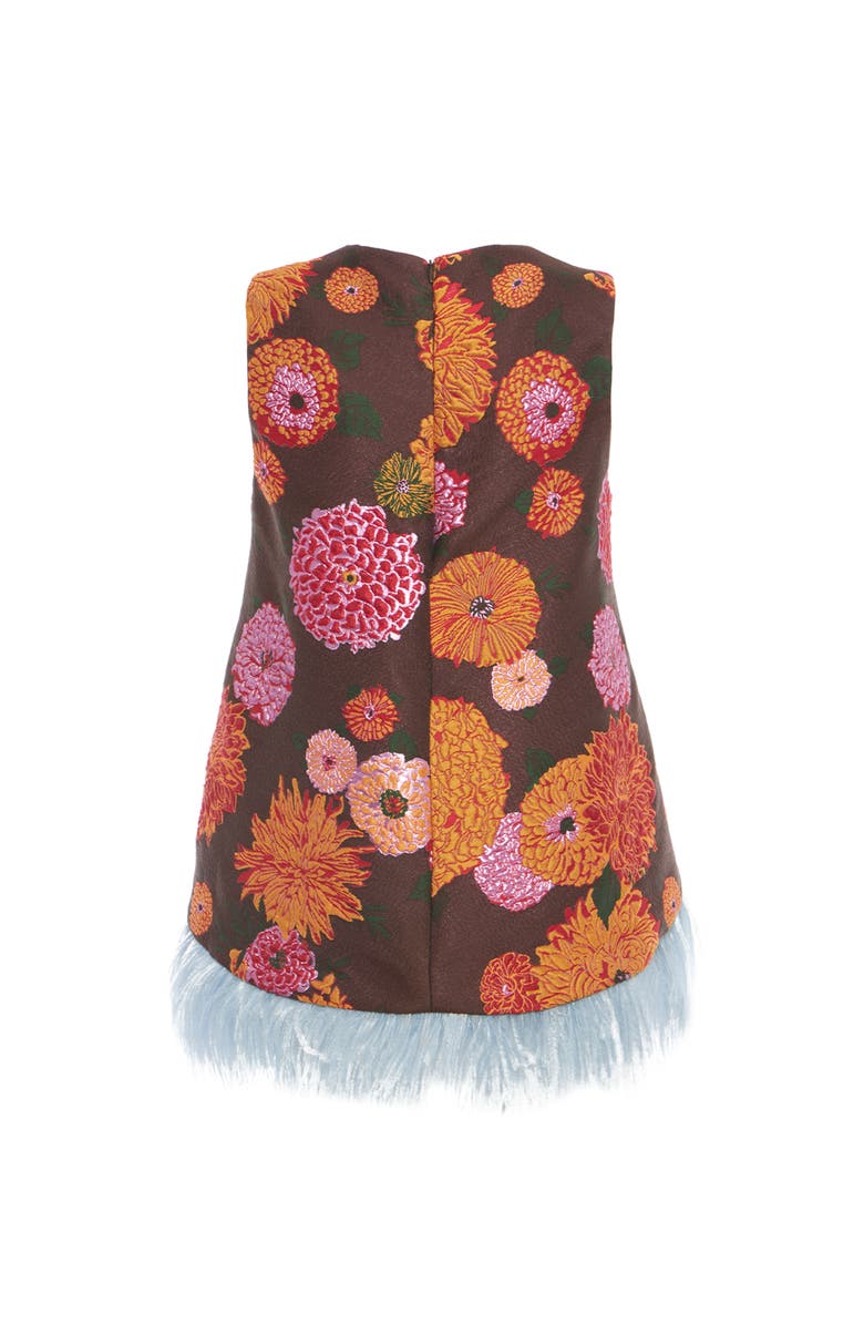 La DoubleJ La Scala Top With Feathers Jacquard Gyn Chocolate, Alternate, color, Jacquard Gyn Chocolate