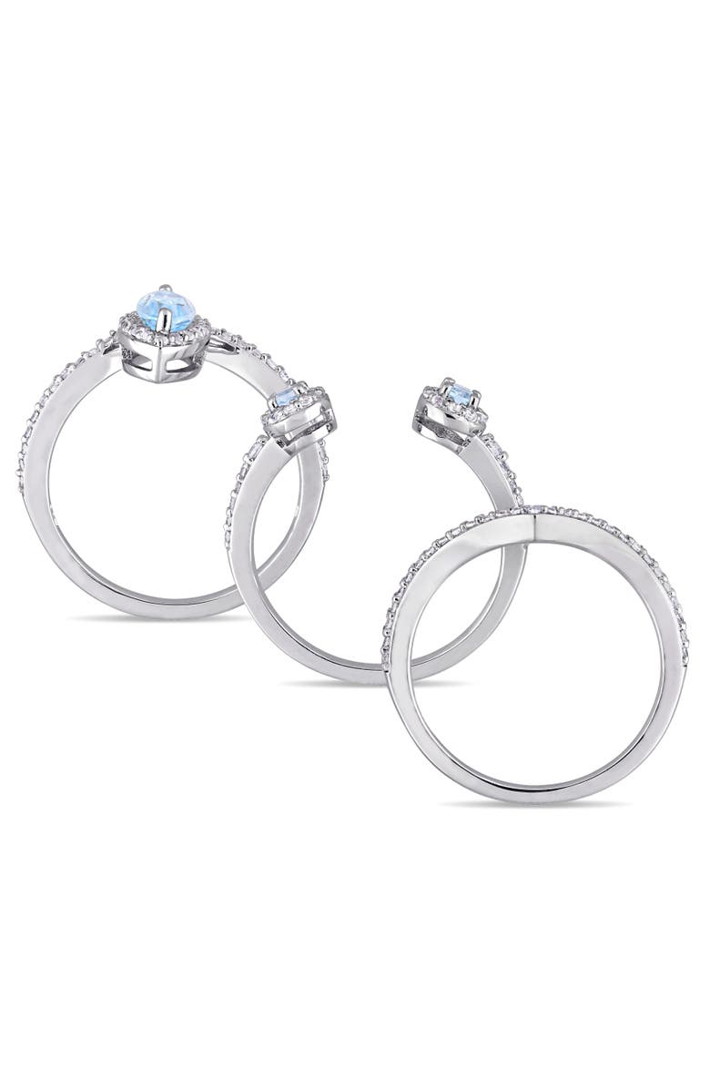 Julianna B. Blue & White Topaz Cluster 3-Stone Ring, Alternate, color, Topaz