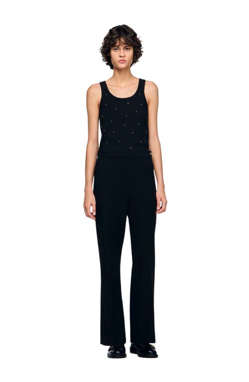Sandro Straight-leg Buttoned Trouser In Black