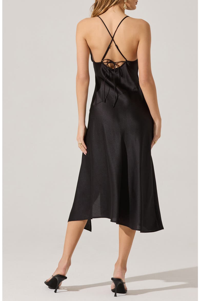 Cowl Neck Slipdress, Alternate, color, BLACK