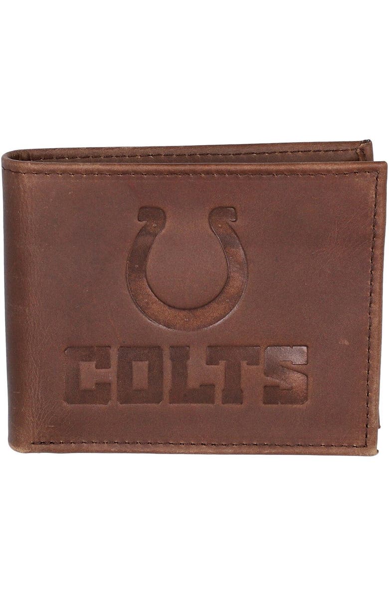Evergreen Enterprises Brown Indianapolis Colts Bifold Leather Wallet, Main, color,