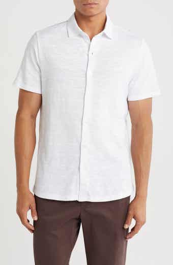 WESTZEROONE Forli Short Sleeve Cotton Knit Button-Up Shirt