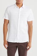 WESTZEROONE Forli Short Sleeve Cotton Knit Button-Up Shirt