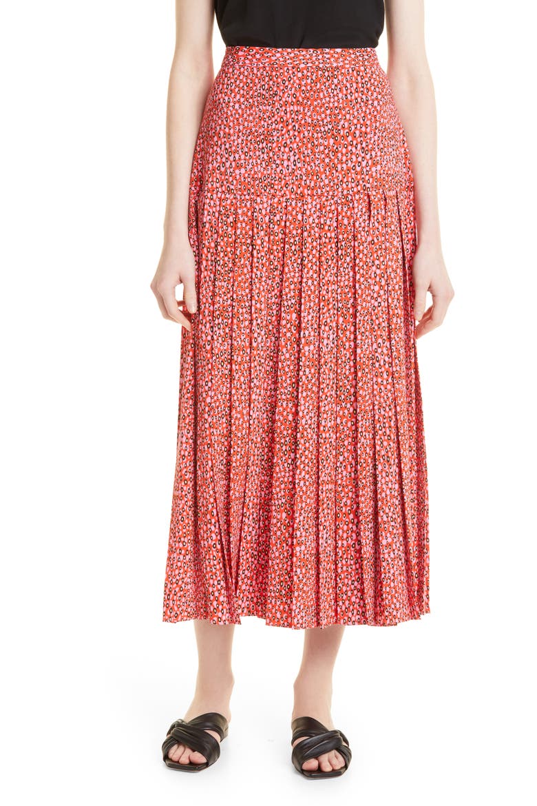 Zandi Print Skirt, Main, color, BRIGHT PINK