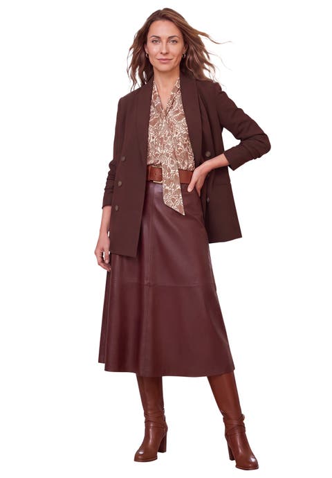 Faux Leather Midi Skirt