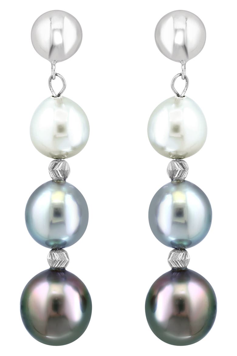 Sterling Silver Freshwater Pearl Drop Earrings, Alternate, color, MULTI