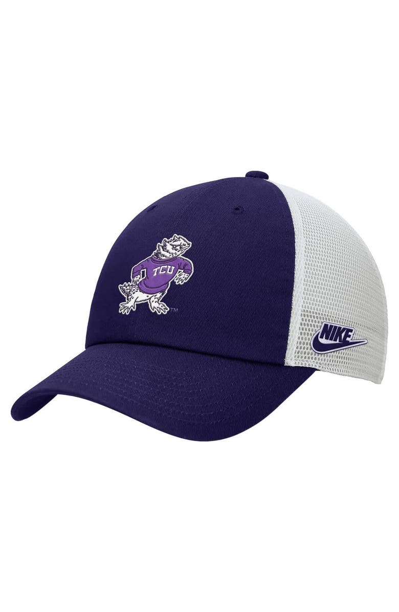 Nike Men's Nike Purple/White TCU Horned Frogs Vintage Club Trucker Adjustable Hat, Main, color, Purple