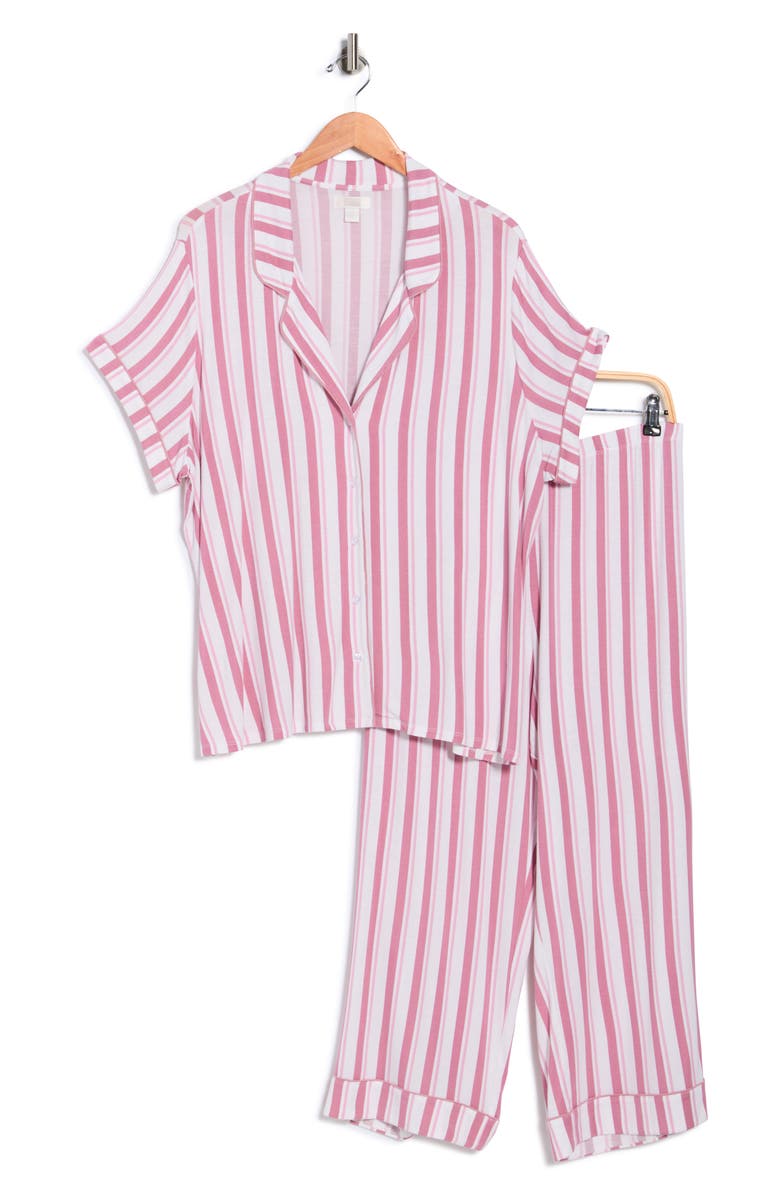 NORDSTROM RACK Tranquility Crop Pajamas, Alternate, color, Pink Leisure Stripe