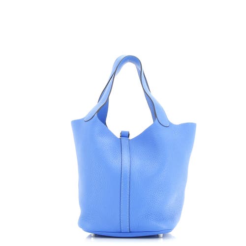 Pre-owned Hermes Hermes Picotin Lock Bag Clemence Mm In Blue