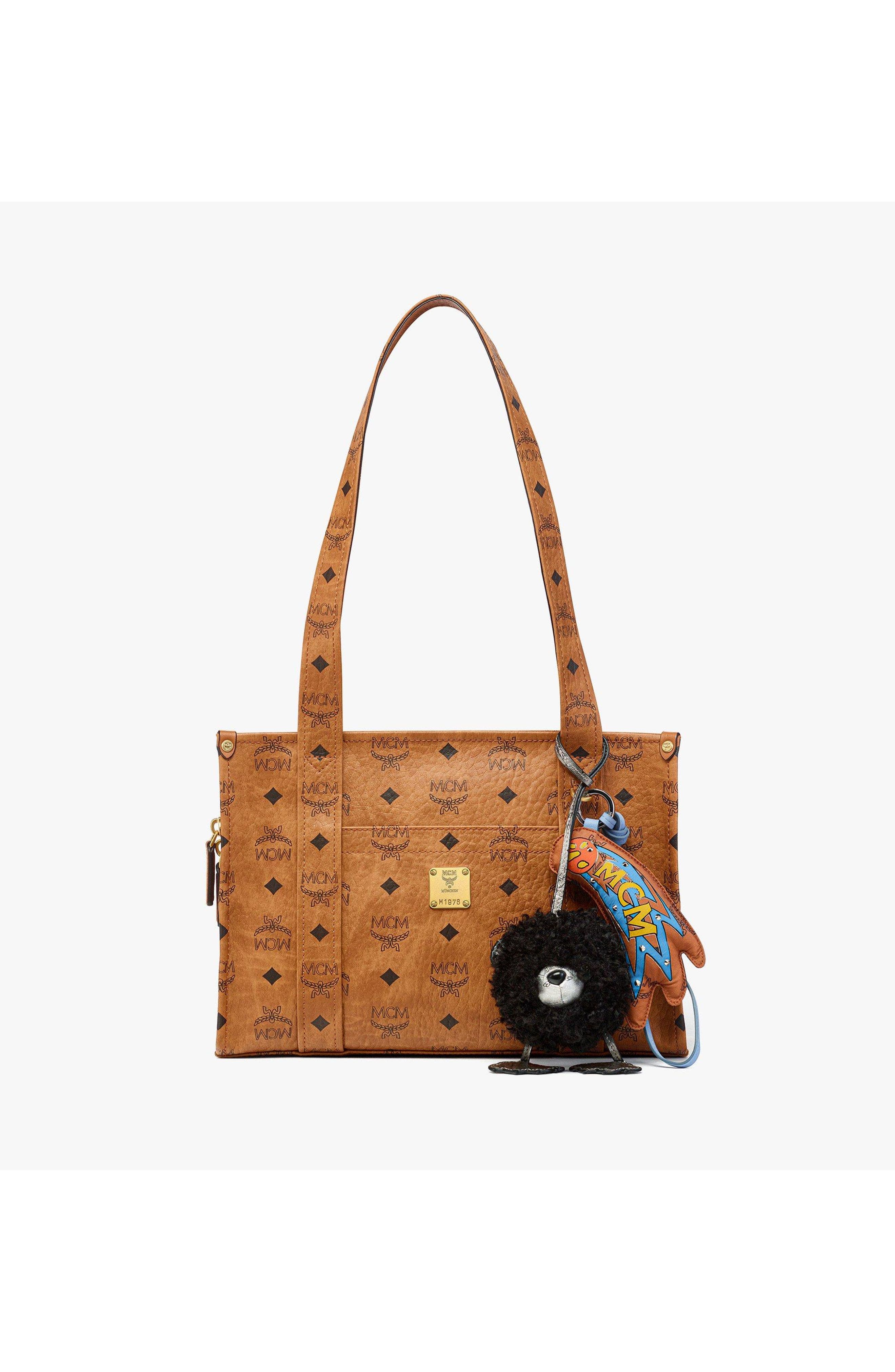 Small Aren School Bag Tote in Visetos, Alternate, color, Cognac