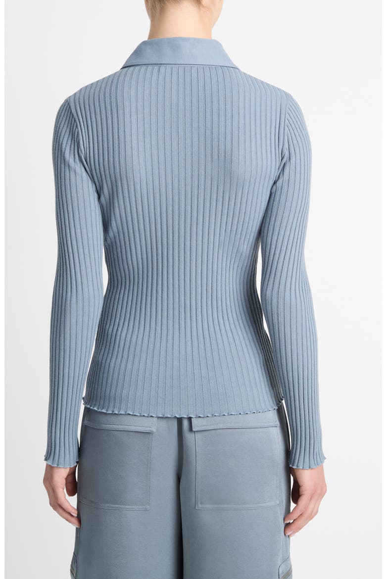 Front Button Rib Polo Top, Alternate, color, GRAPHITE