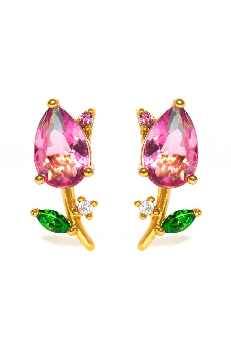 Girls Crew Blossoming Tulip Stud Earrings, Main, color, Gold