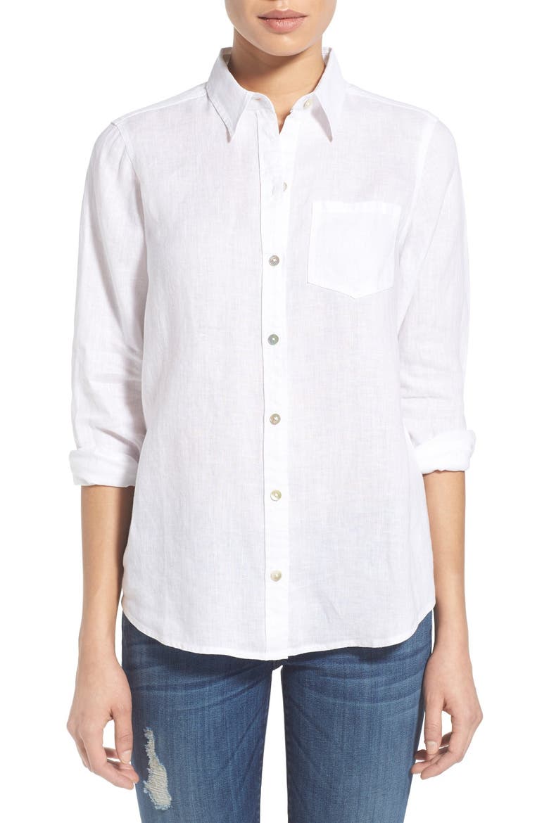 Linen Shirt, Main, color, WHITE