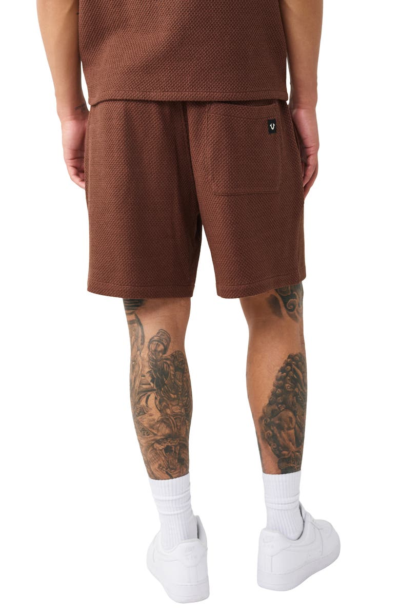 True Religion Bloom Knit Drawstring Shorts, Alternate, color, Garden Brown