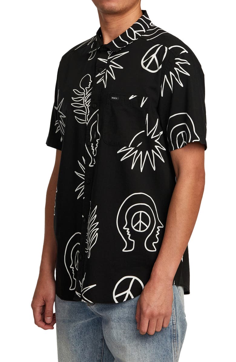 RVCA Anytime Short Sleeve Button-Up Shirt, Alternate, color, 