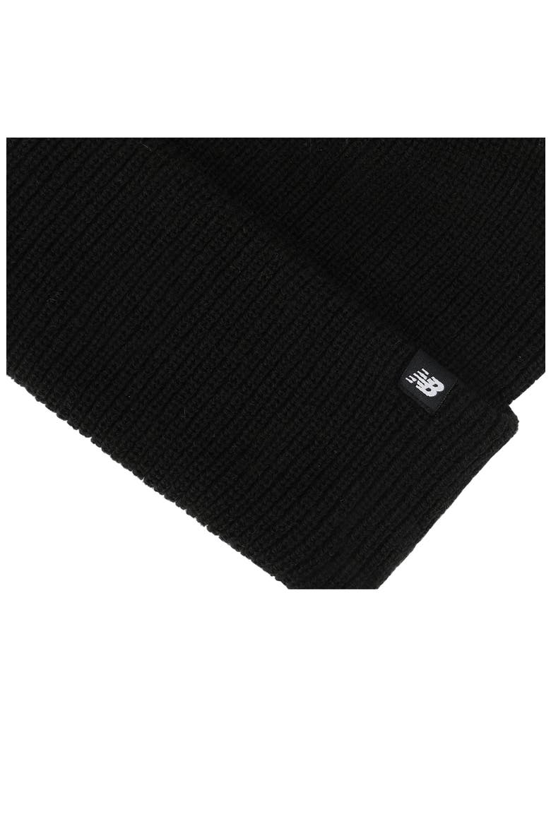 Patch Fisherman Knit Beanie, Alternate, color, BLACK