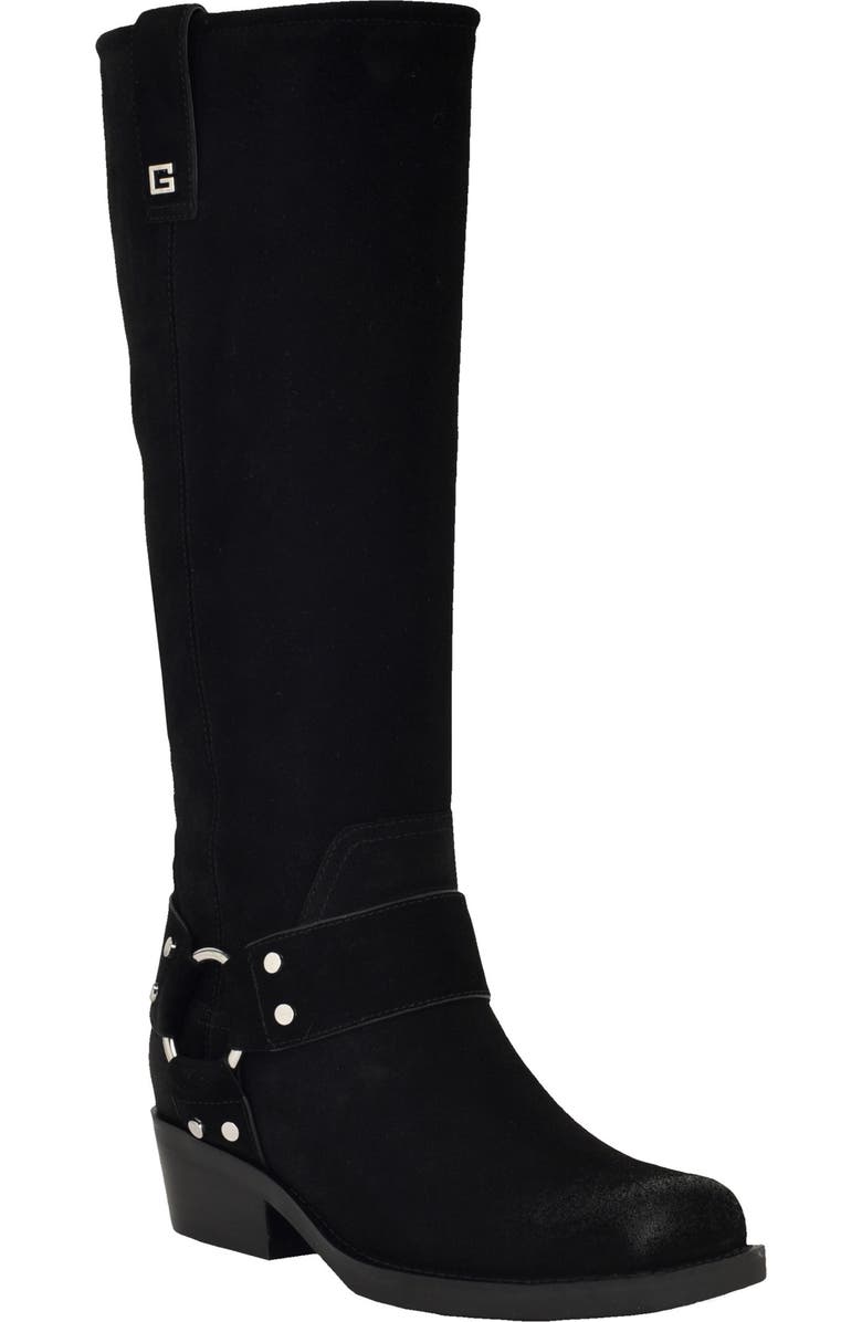 GUESS Harness Knee High Boot, Main, color, Black