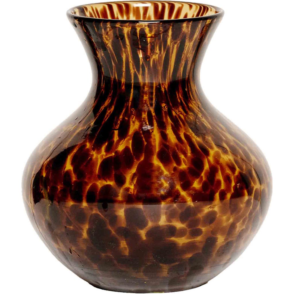Juliska Puro Tortoiseshell Pattern Glass Vase in Brown