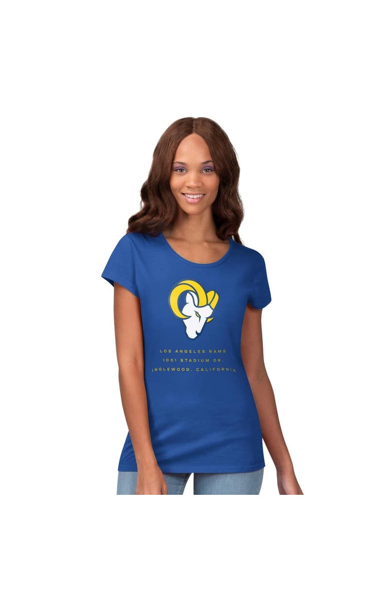 G-III 4HER BY CARL BANKS Women's G-III 4Her by Carl Banks Royal Los Angeles Rams Endzone T-Shirt, Main, color, Royal