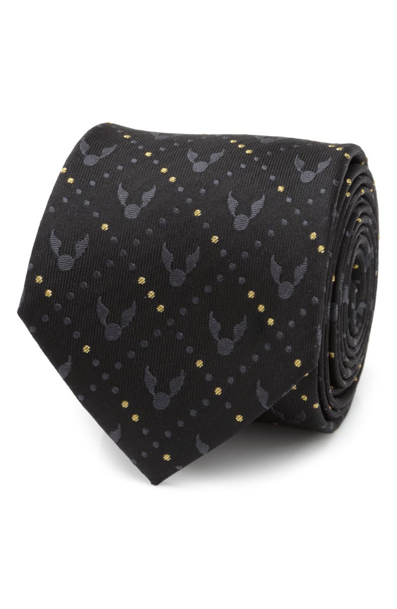 Cufflinks, Inc. Harry Potter Golden Snitch Silk Tie, Alternate, color, Black