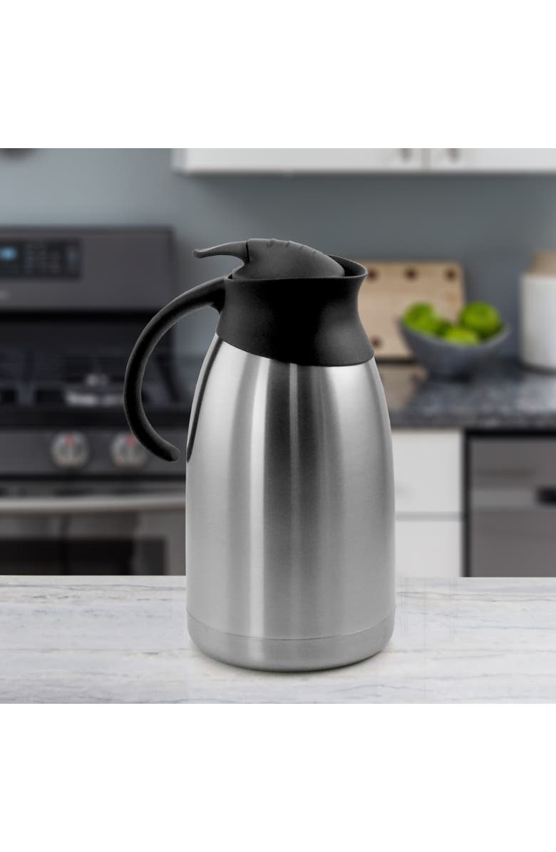 Megachef 2.11 Quart Stainless Steel Thermal Beverage Carafe for Coffee and Tea, Alternate, color, Silver