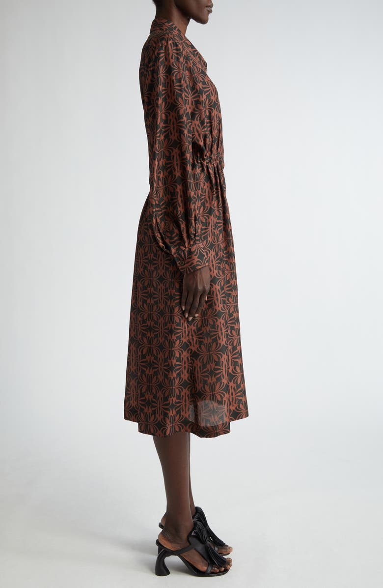 Dries Van Noten Darlos Long Sleeve Silk Midi Shirtdress, Alternate, color, 