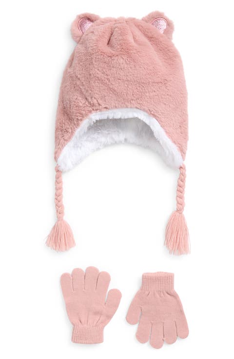 Kids' 3D Bear Earflap Hat & Gloves Set (Big Kid)