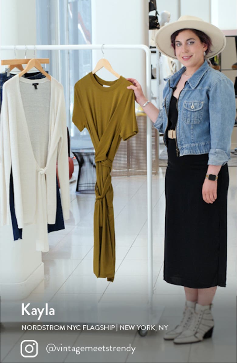 Tie Front Short Sleeve Midi Dress, sales video thumbnail