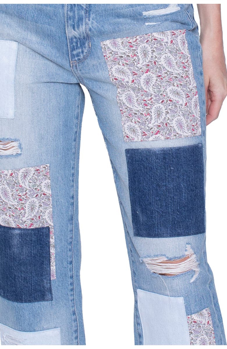 BLUE REVIVAL Paisley Patchwork Straight Leg Jeans, Alternate, color, Miami Patchwork
