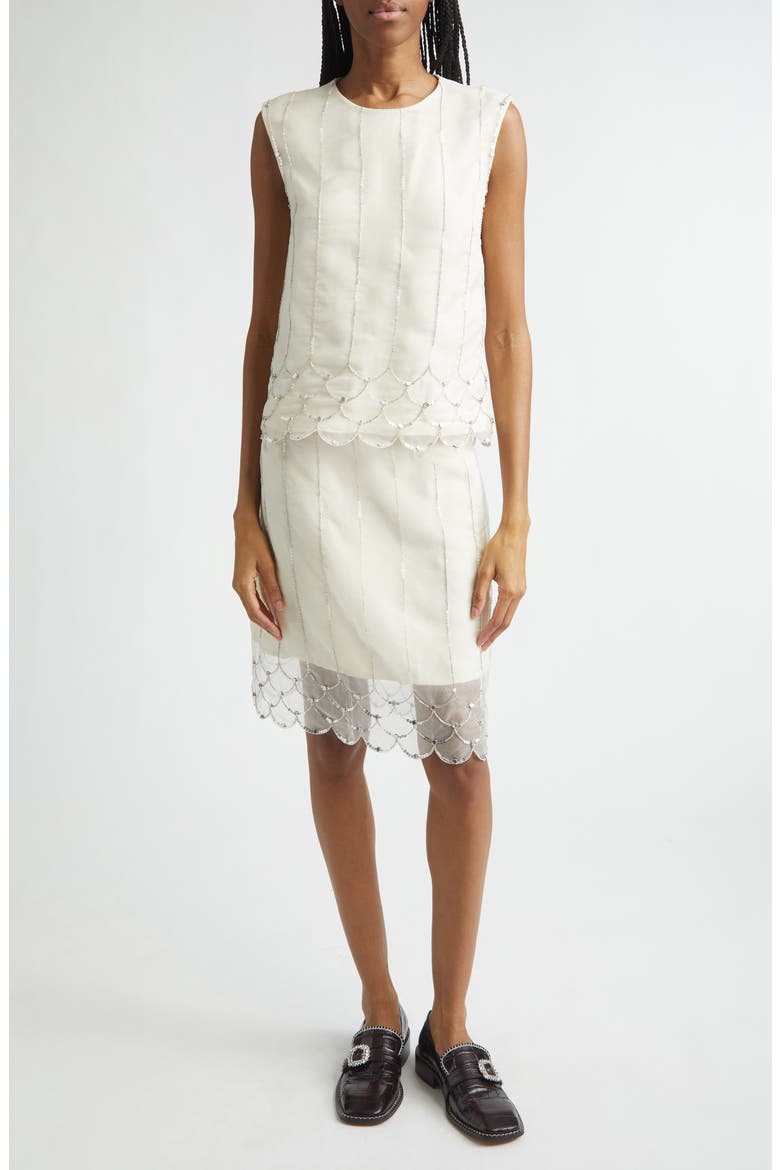 Triumph Beaded Silk Organza Skirt, Alternate, color, IVORY